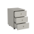 Kontenerek na kółkach z szufladami N^1 - jasnoszary, srebrne uchwyty wpuszczane