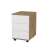 Kontenerek na kółkach z szufladami N^1 - dębowo-biały, białe uchwyty wpuszczane