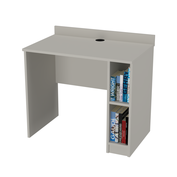 Biurko z półkami N^1 - jasnoszare