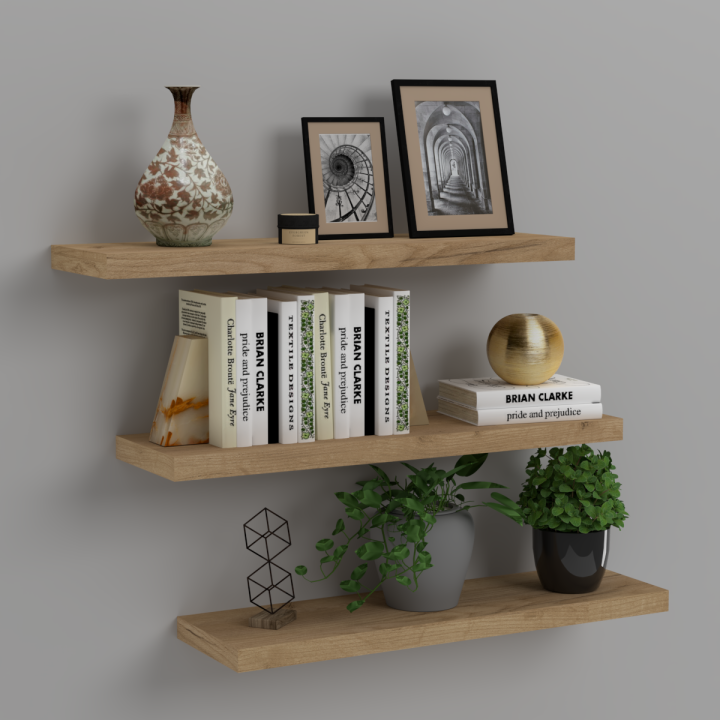 Półka ścienna samowisząca N^1 - dębowa