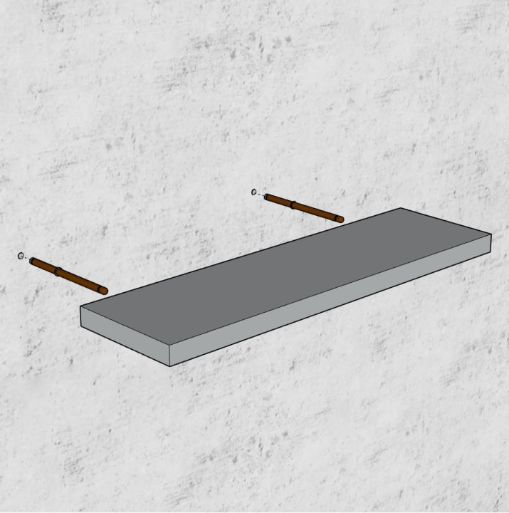 Montaż półki ściennej samowiszącej, samonośnej, z niewidocznym mocowaniem