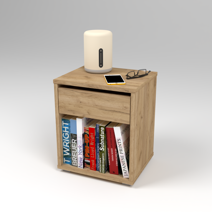 Szafka nocna z szufladą i półką N^1 - dębowa