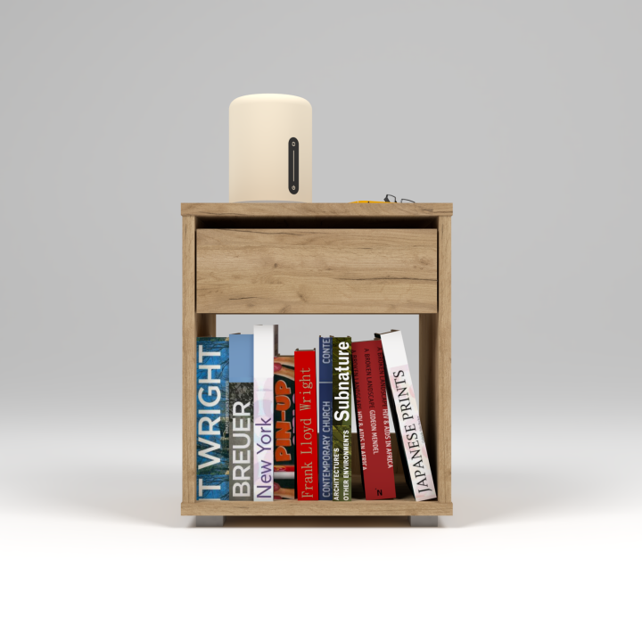 Szafka nocna z szufladą i półką N^1 - dębowa