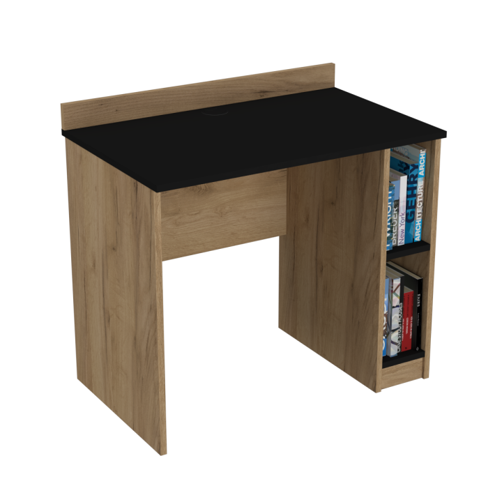 Biurko z półkami N^1 - dębowo-czarne
